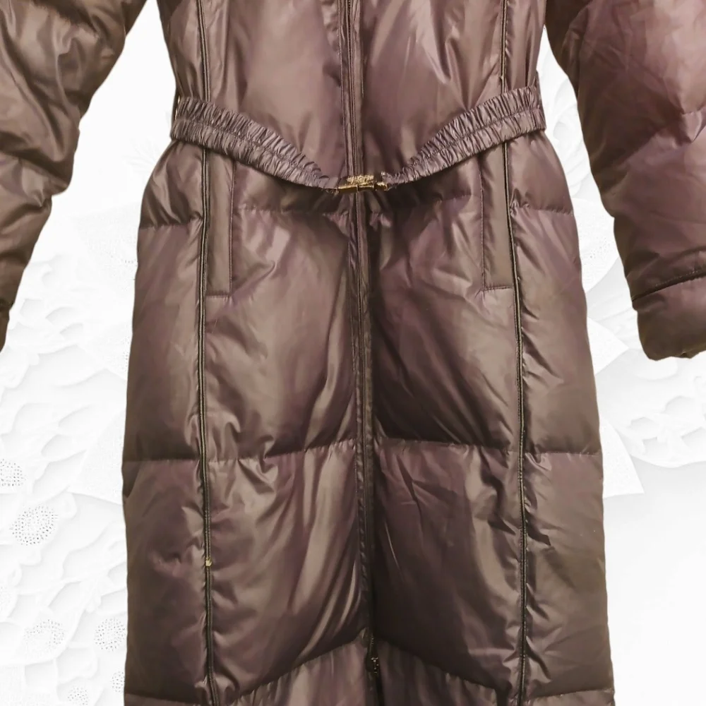 Vince Camuto Purple Long Puffy Coat With Hood & Belt NWOT - Picture 4 of 7
